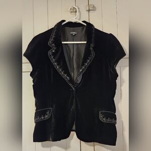 Lovely Vintage Le Chateau Beaded Short Sleeve Blazer - XL